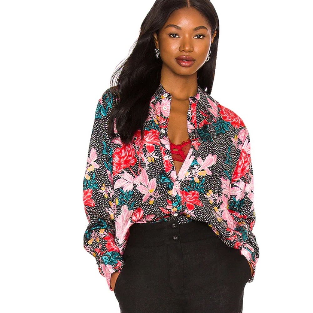 Tell Your Friends Revolve Silk Shirt Size S